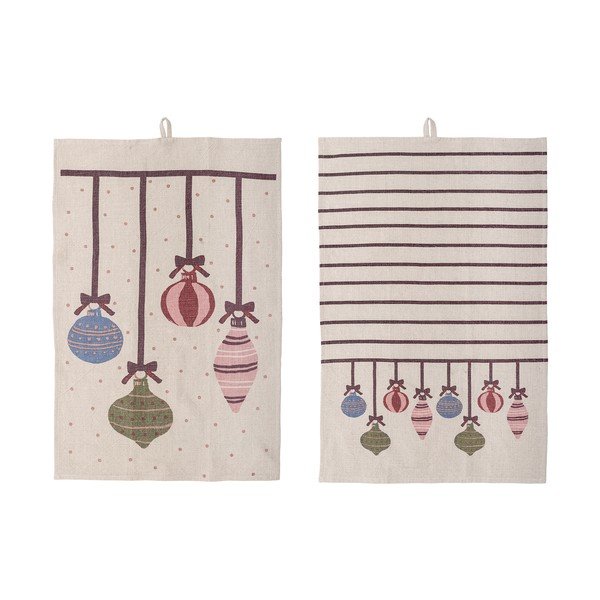 Bavlněné utěrky v sadě 2 ks s vánočním motivem 71x45 cm Ornamentia – Bloomingville