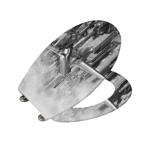 WC sedátko se snadným zavíráním Wenko Old Time Plane, 45 x 37,5 cm-image-2