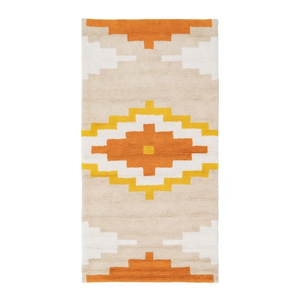Oranžový pratelný bavlněný běhoun 90x175 cm Azteca – Ixia