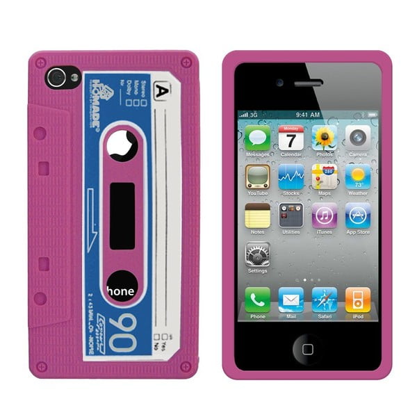 Retro obal na iPhone 4/4S Cassette, růžový
