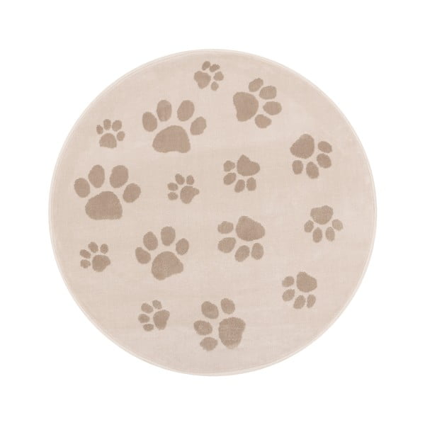 Béžový dětský koberec ø100 cm Paws Light Beige – FD