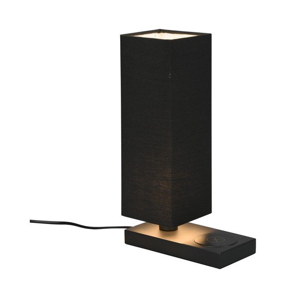 Matně černá stolní lampa s bezdrátovou nabíječkou (výška 35 cm) Haley – Reality-image-1
