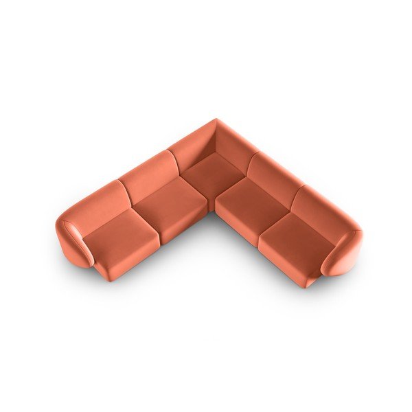 Růžová sametová rohová pohovka Paolo – Milo Casa-image-1