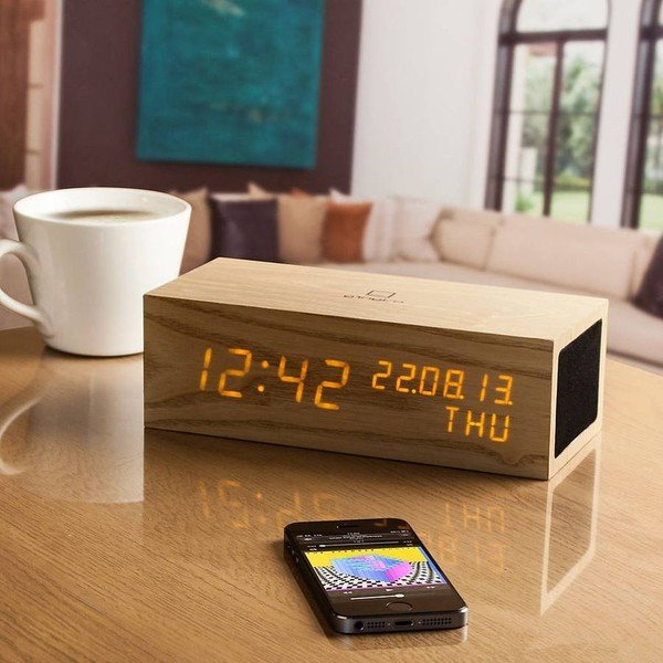 Reproduktor Oak Click Clock s oranžovým LED budíkem-image-1