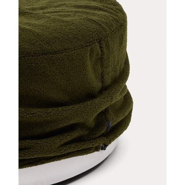 Zelený taburet z textilie bouclé Kaeli – Kave Home-image-2