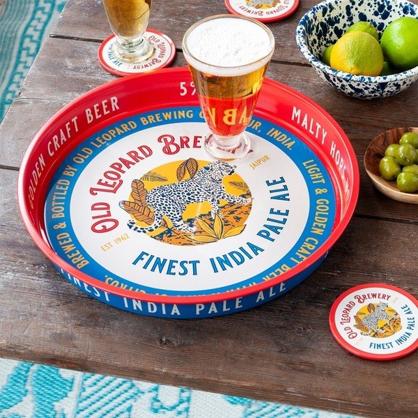Kovový tác ø 33 cm Old Leopard Brewery – Rex London-image-1