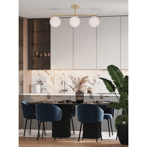 Stropní svítidlo se skleněným stínidlem v bílo-zlaté barvě 15x69 cm Amadeo – Candellux Lighting-image-1