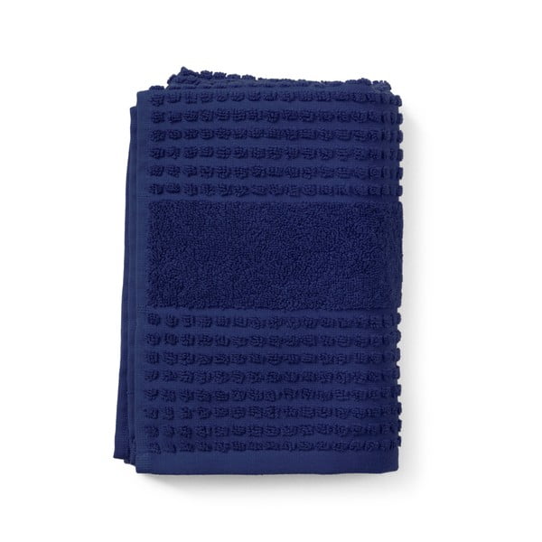 Tmavě modrý froté ručník z Bio bavlny 50x100 cm Check – JUNA