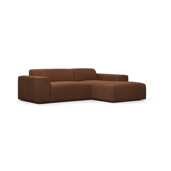 Hnědá manšestrová rohová pohovka Marie Claire Home Karen, 250 cm, pravý roh-image-2