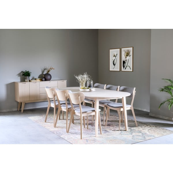 Světlý oválný dubový rozkládací jídelní stůl Rowico Filippa, 170 x 105 cm-image-1