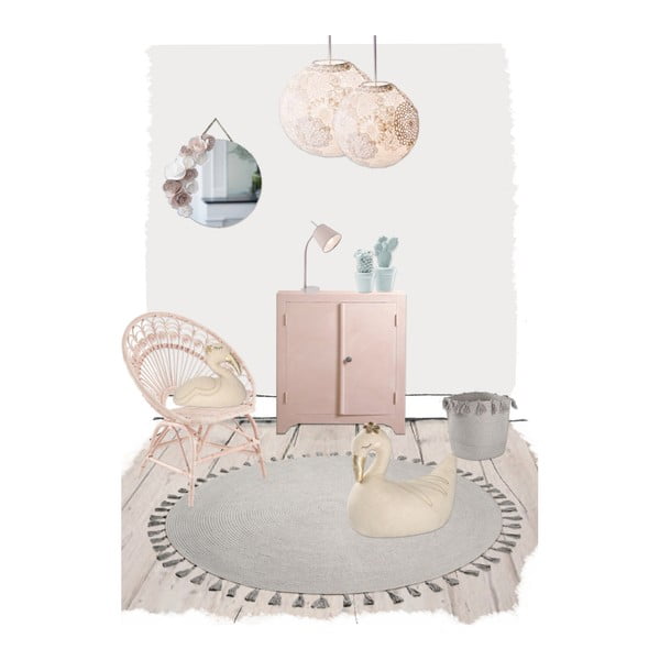 Šedý ručně tkaný koberec Nattiot Josephine, ∅ 140 cm-image-1