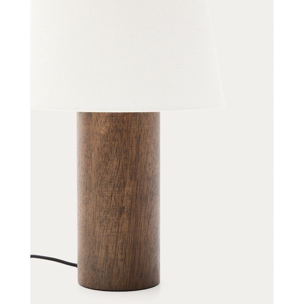 Bílá/v tmavě přírodní barvě stolní lampa s textilním stínidlem (výška 49,5 cm) Marga – Kave Home-image-3