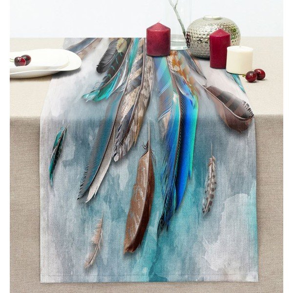 Běhoun na stůl 40x130 cm Blue Feather – Mila Home-image-1