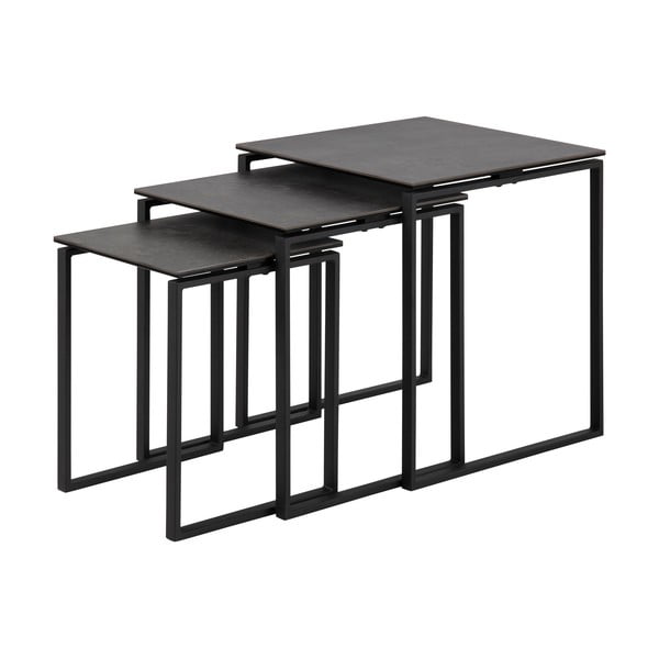 Černé konferenční stolky v sadě 3 ks Katrine - Actona-image-3