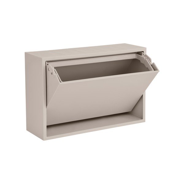 Světle šedý nástěnný odpadkový koš z recyklovaného plastu Mini Box – ReCollector