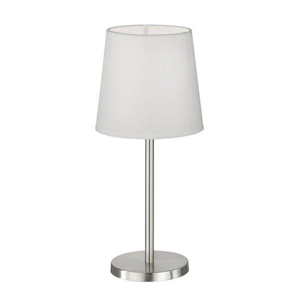 Stolní lampa v bílé a stříbrné barvě s textilním stínidlem (výška 30 cm) Eve – Fischer & Honsel