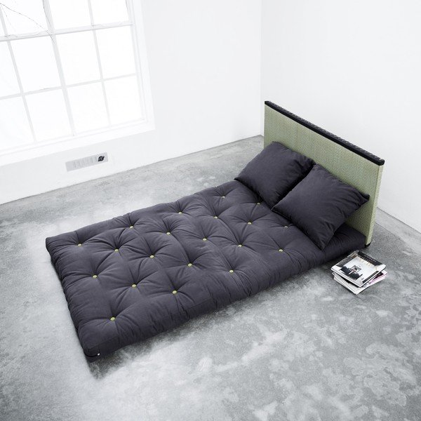 Postel/sofa Sano, černé s černými polštáři-image-2