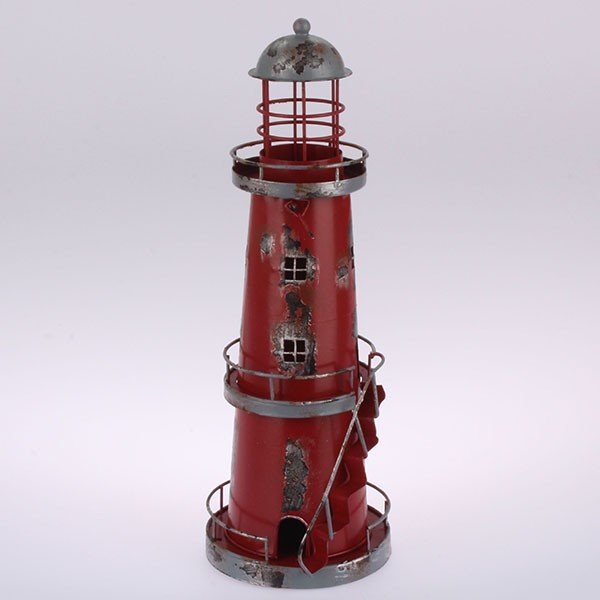 Kovový závěsný svícen Red Lighthouse, 32 cm