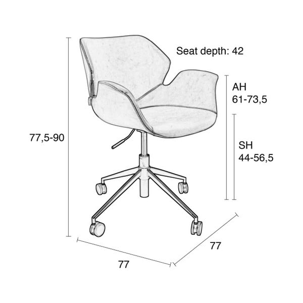 Černá kancelářská židle Zuiver Office Chair Nikki-image-2