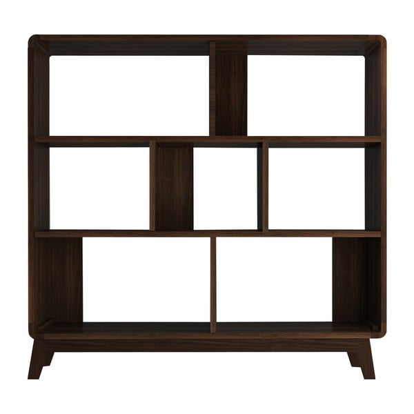 Knihovna v dekoru ořechu 122x126 cm Cassie - Støraa-image-2