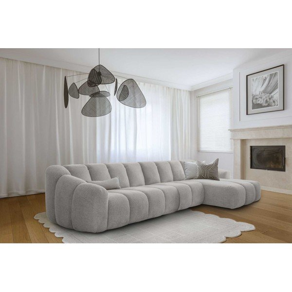 Světle šedá rohová pohovka (pravý roh/s lenoškou) Shell – Miuform-image-1