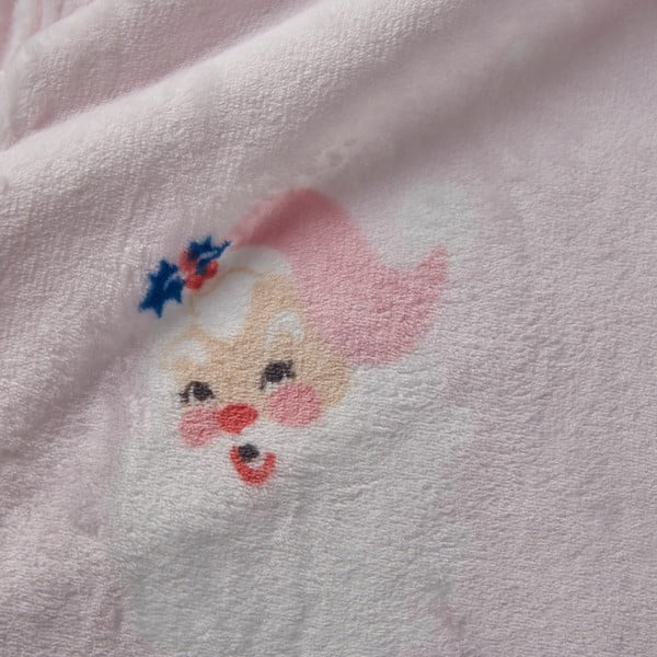 Světle růžová deka s vánočním motivem z mikroplyše 130x170 cm Vintage Christmas Santa – Catherine Lansfield-image-2