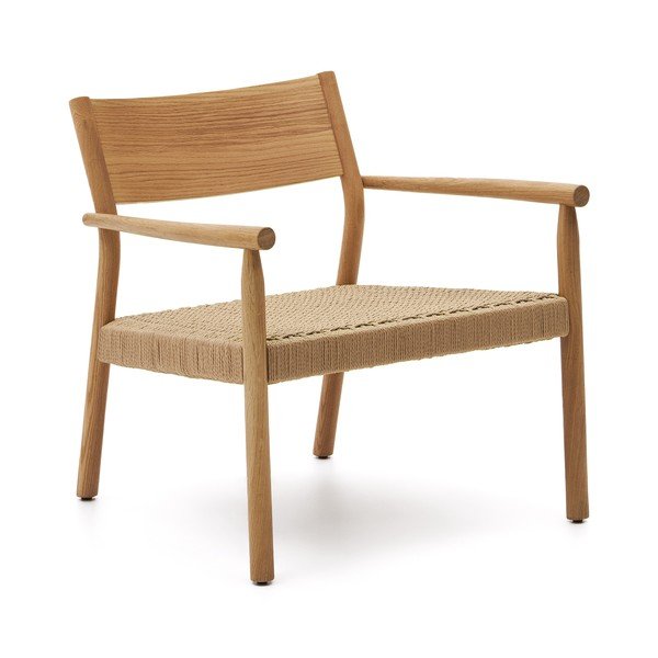 Křeslo ve světle přírodní barvě s výpletem Yalia – Kave Home