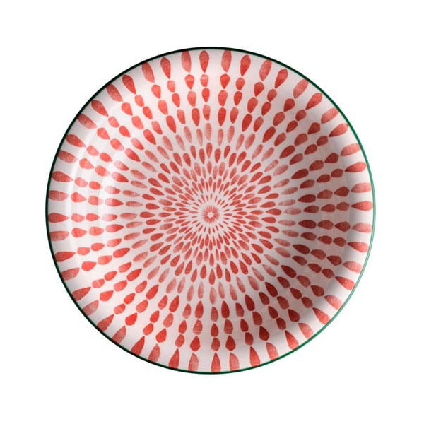 Červený polévkový talíř z dolomitu Brandani Ginger, ⌀ 21 cm