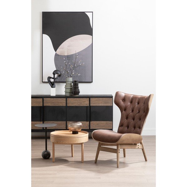 Kulatý odkládací stolek v dekoru borovice ø 60 cm Viborg – Premier Housewares-image-3