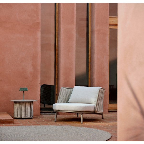 Krémové/taupe polstrované zahradní křeslo Sedalis – Kave Home-image-1