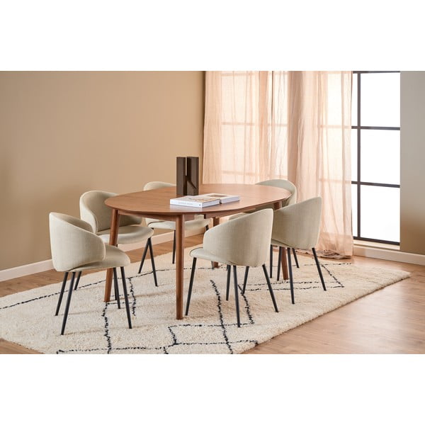 Kulatý rozkládací jídelní stůl s přídavnou deskou v dekoru ořechu ø 115 cm Montreux – Actona-image-2