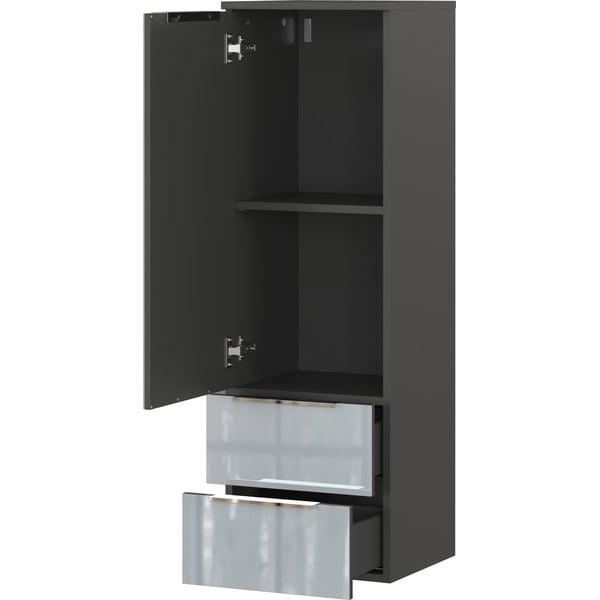 Šedá vysoká závěsná koupelnová skříňka 36x111 cm Vasio – Germania-image-3