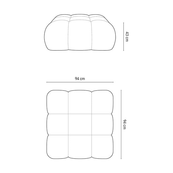 Béžová modulární podnožka z textilie bouclé Bellis – Micadoni Home-image-4