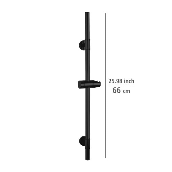 Černá nástěnná sprchová tyč z nerezové oceli 66 cm Basic – Wenko-image-1