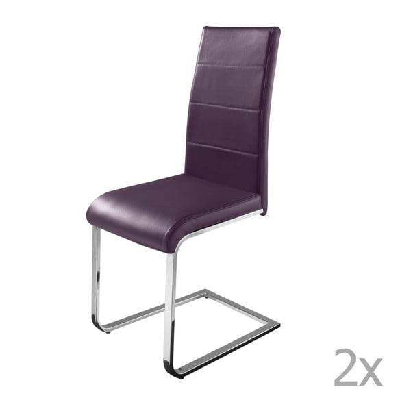 Sada 2 fialových jídelních židlí Støraa Cara