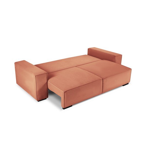 Růžová manšestrová rozkládací pohovka Mazzini Sofas Azalea-image-3