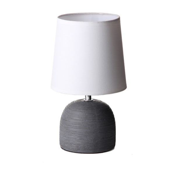 Šedá keramická stolní lampa s textilním stínidlem (výška 27,5 cm) – Casa Selección