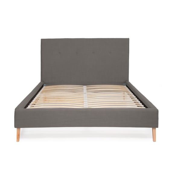Šedá postel Vivonita Kent Linen, 200 x 180 cm