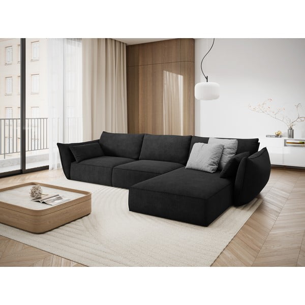 Tmavě šedá rohová pohovka (pravý roh) Vanda – Mazzini Sofas-image-1