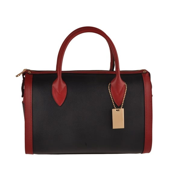 Černočervená kožená kabelka Florence Bags Nambo