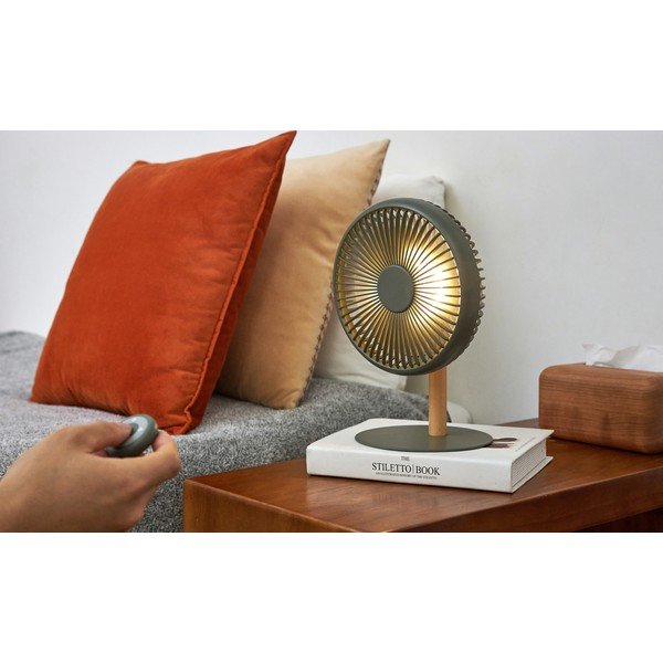 Zelená stolní lampa s ventilátorem na dálkové ovládání (výška 26 cm) Beyond – Gingko-image-1