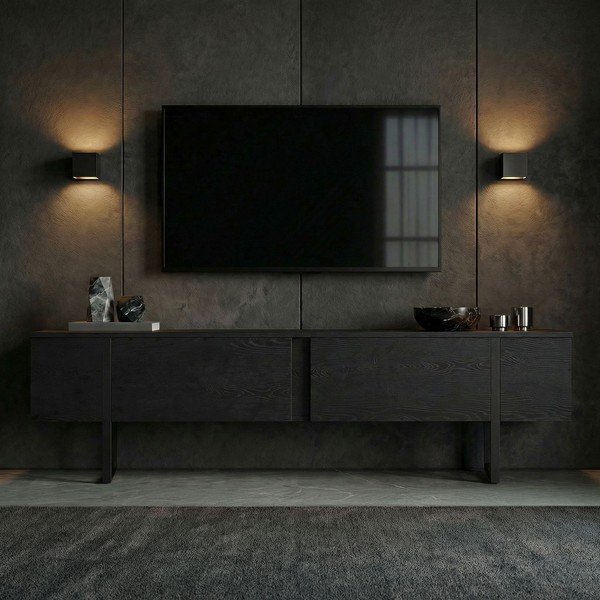 Černý TV stolek 180x50x30 cm Onera – Kalune Design-image-1