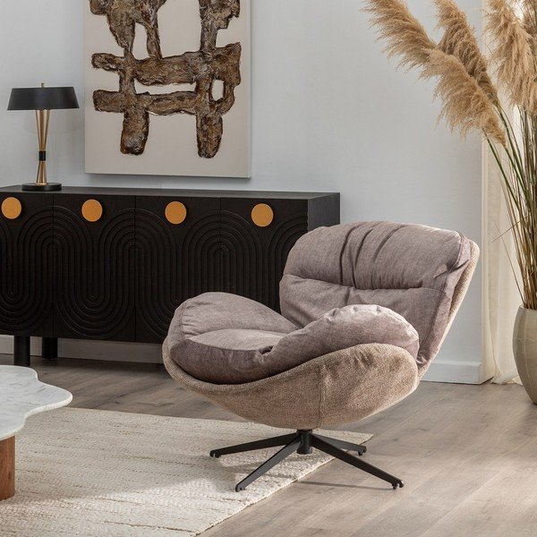 Béžové sametové křeslo Comfo – Ixia-image-4