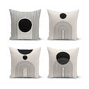 Černo-béžové povlaky na polštáře v sadě 4 ks 43x43 cm - Minimalist Cushion Covers