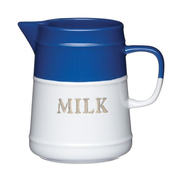 Modrobílá konvice na mléko, 500 ml