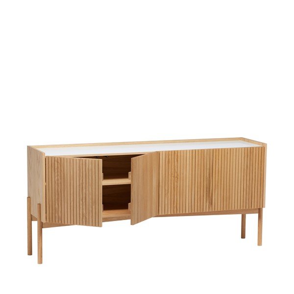 Nízká komoda v dekoru dubu v přírodní barvě 177x42 cm Bottrup – Woodman-image-2