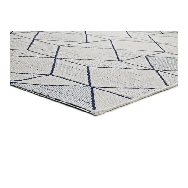 Krémovo-modrý venkovní koberec Universal Elba Geo, 140 x 200 cm-image-1