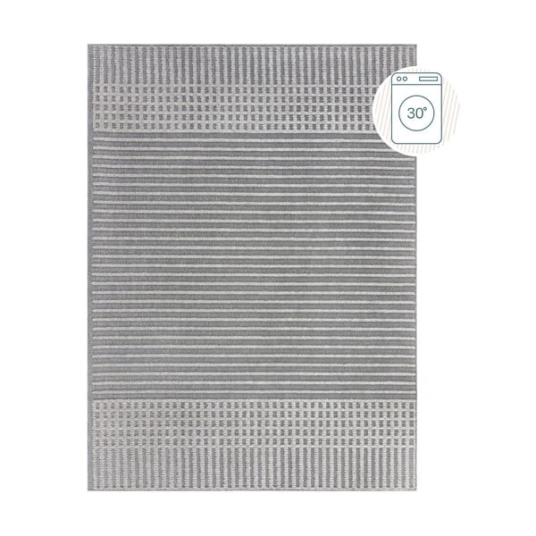 Šedý pratelný koberec z žinylky 120x160 cm Elton – Flair Rugs