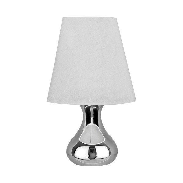 Krémová/ve stříbrné barvě kovová stolní lampa s textilním stínidlem (výška 36 cm) Nell – Premier Housewares-image-2