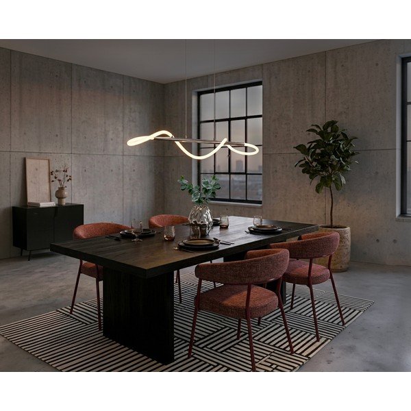 Kovové LED stmívatelné závěsné svítidlo ve stříbrné barvě Argos – Reality-image-1